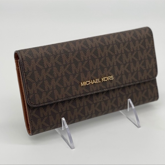 Michael Kors- Brown Travel Trifold Wallet - Picture 1 of 7